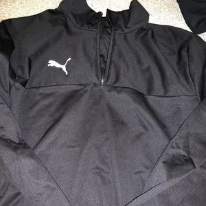 PUMA Black Quarter Zip Sweater UNISEX MED
